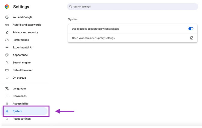disable accelearation chrome