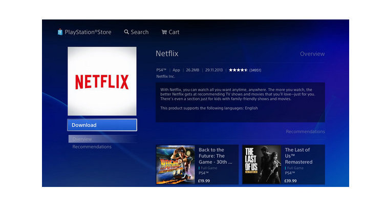 Netflix on shop playstation