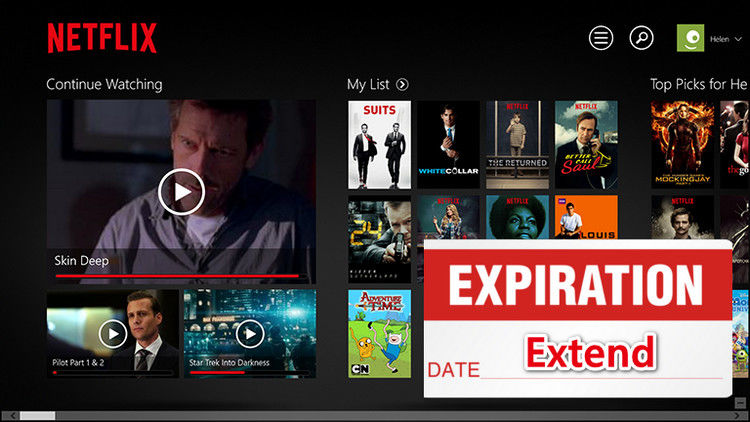 extend expiration date on netflix video