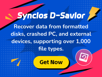 Syncios D-Savior reliably recovers data from formatted disks, crashed PC, and external devices, supporting over 1,000 file types.