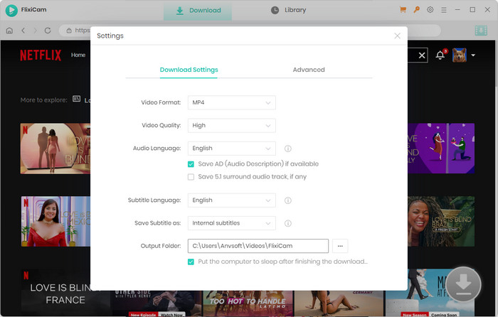 customize settings